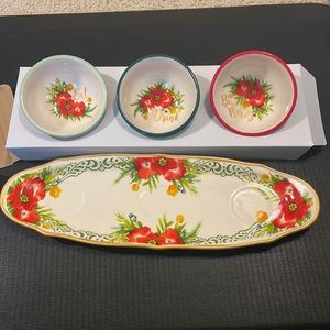 Pioneer Woman Garland Ceramic Condiment Set